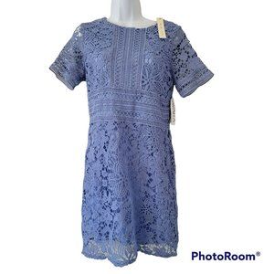 She + Sky Women's Small Powder Blue Crochet Dress New with Tags